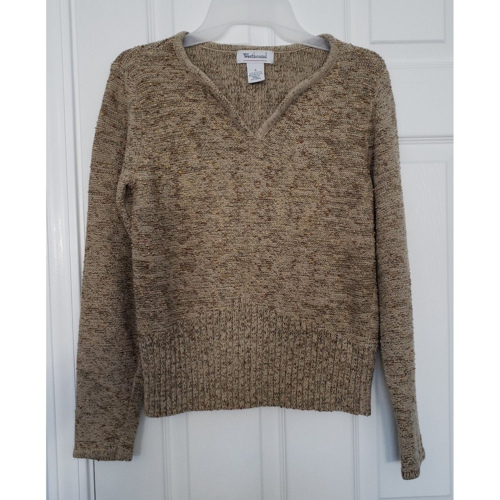 Weatbound Womans Pullover V neck Sweater Size Small Brown